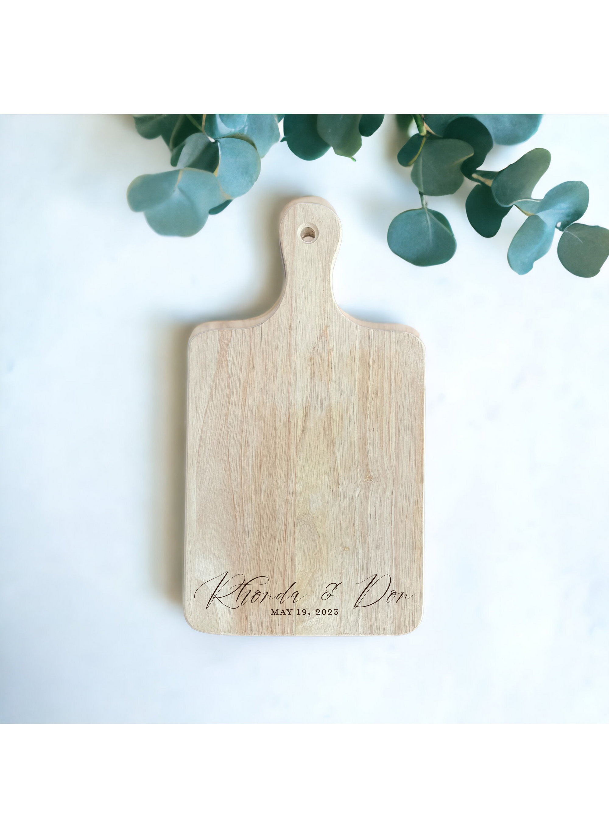 Medium Wooden Bread / Charcuterie Cutting Board with 4" Handle